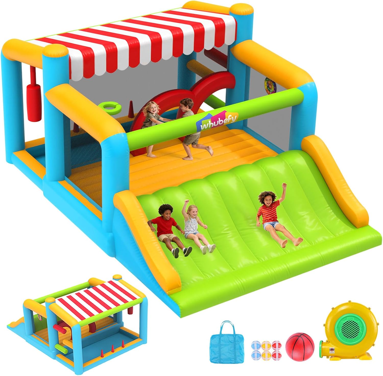 Kids Outdoor Zone - Oversized Inflatable Bounce House and Obstacle