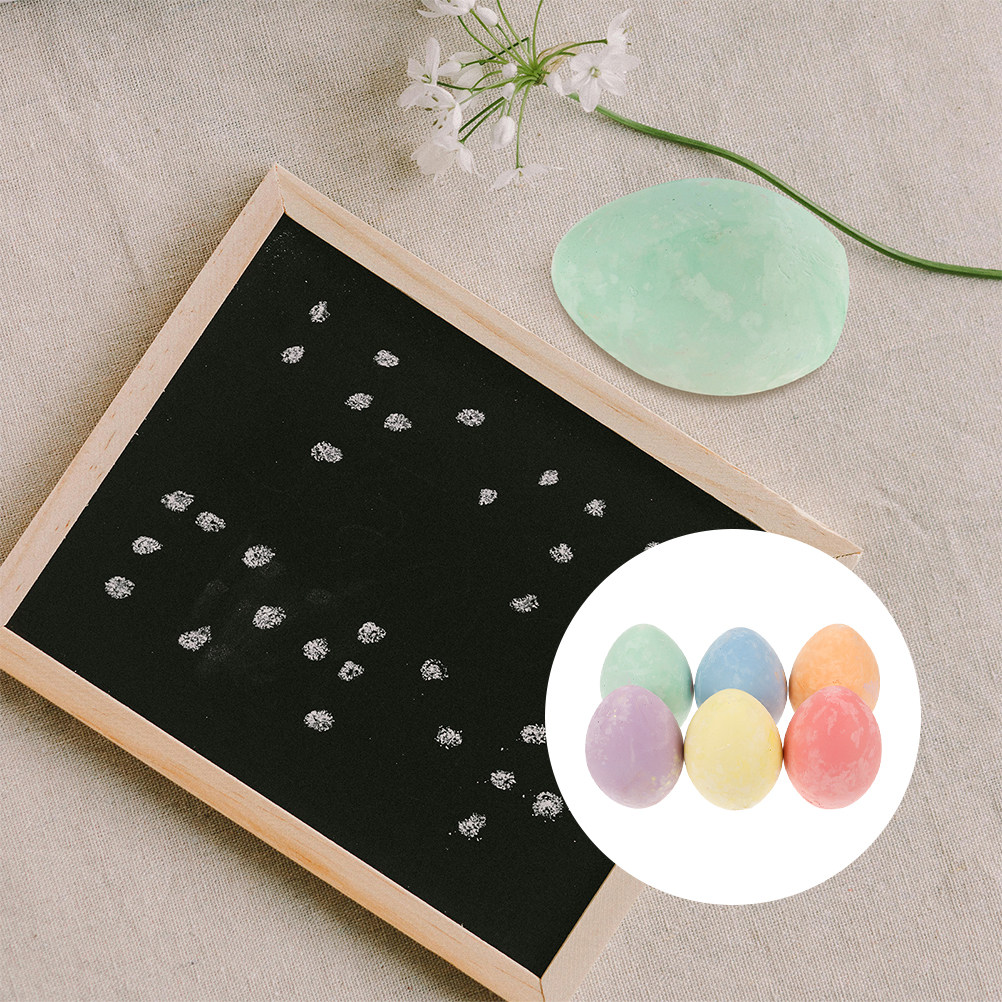 Kids Outdoor Chalkboard - 12Pcs Children Drawing Chalk Egg Shaped