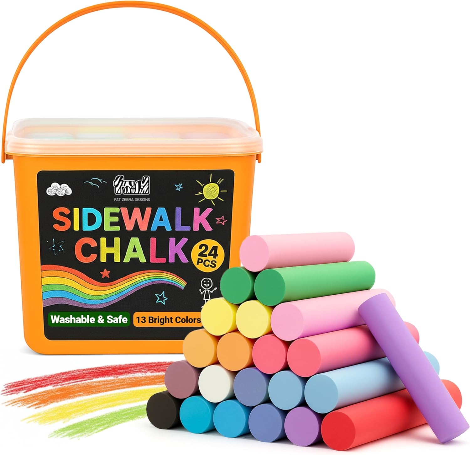 Chalk Outdoor Jumbo - 24 PCS Sidewalk Chalk for Kids