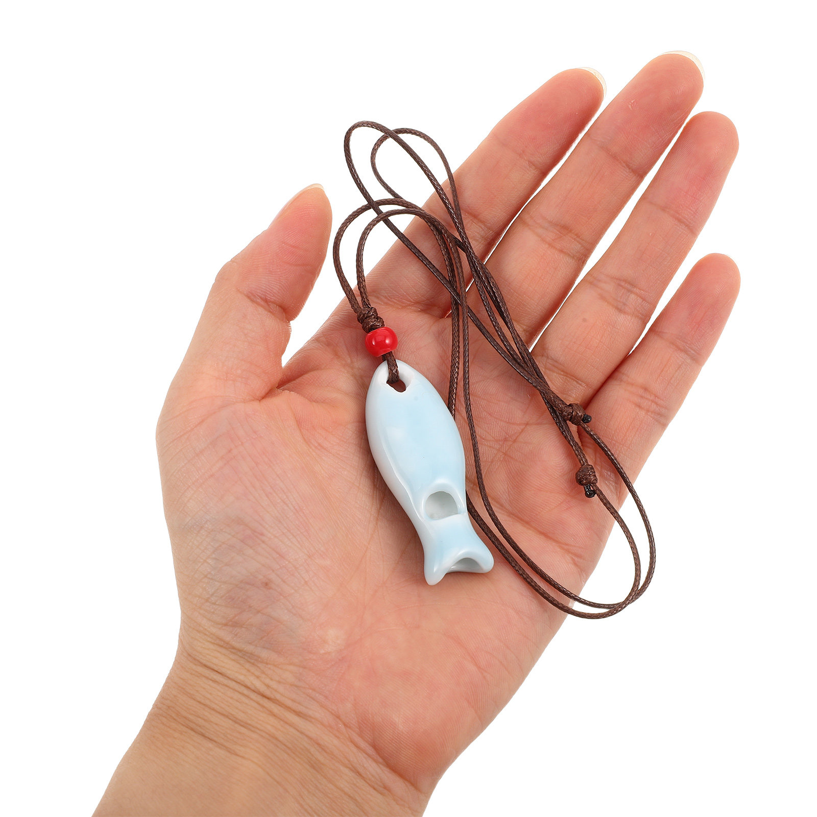 Kids Outdoor Music - 5Pcs Ceramic Fish Whistle Pendant Handmade