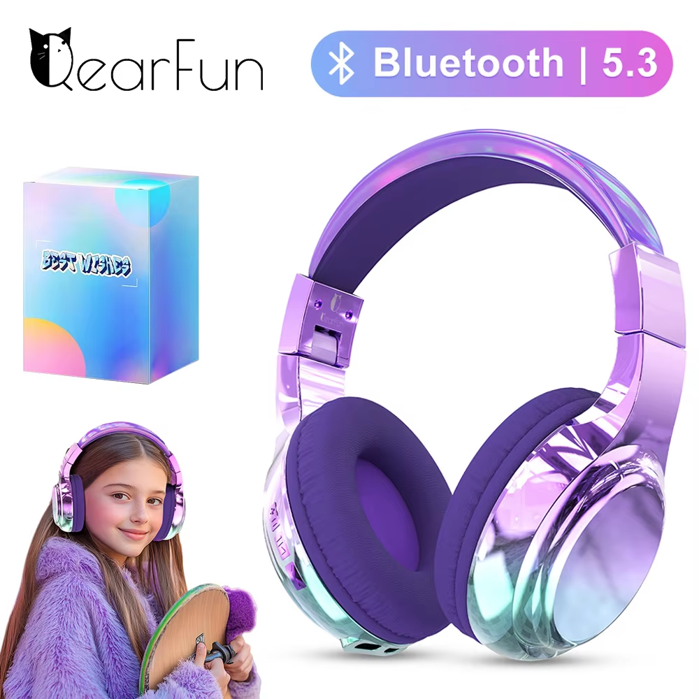 Kids Outdoor Music - Glossy Bluetooth Headphones For Kids Girls