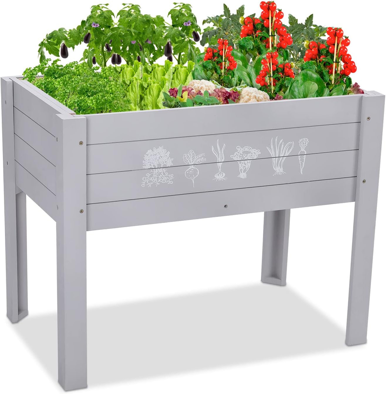 Kids Outdoor Chalkboard - Kids Raised Garden Bed with DIY