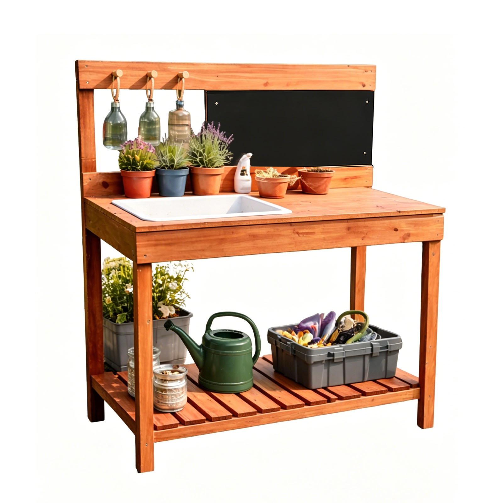 Kids Outdoor Bench - Wooden Potting Benches For Children Outdoor