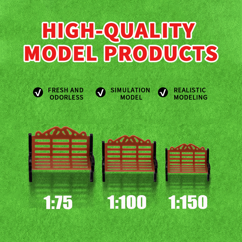 Kids Outdoor Bench - 10PCS Miniature Park Bench Model 1:75
