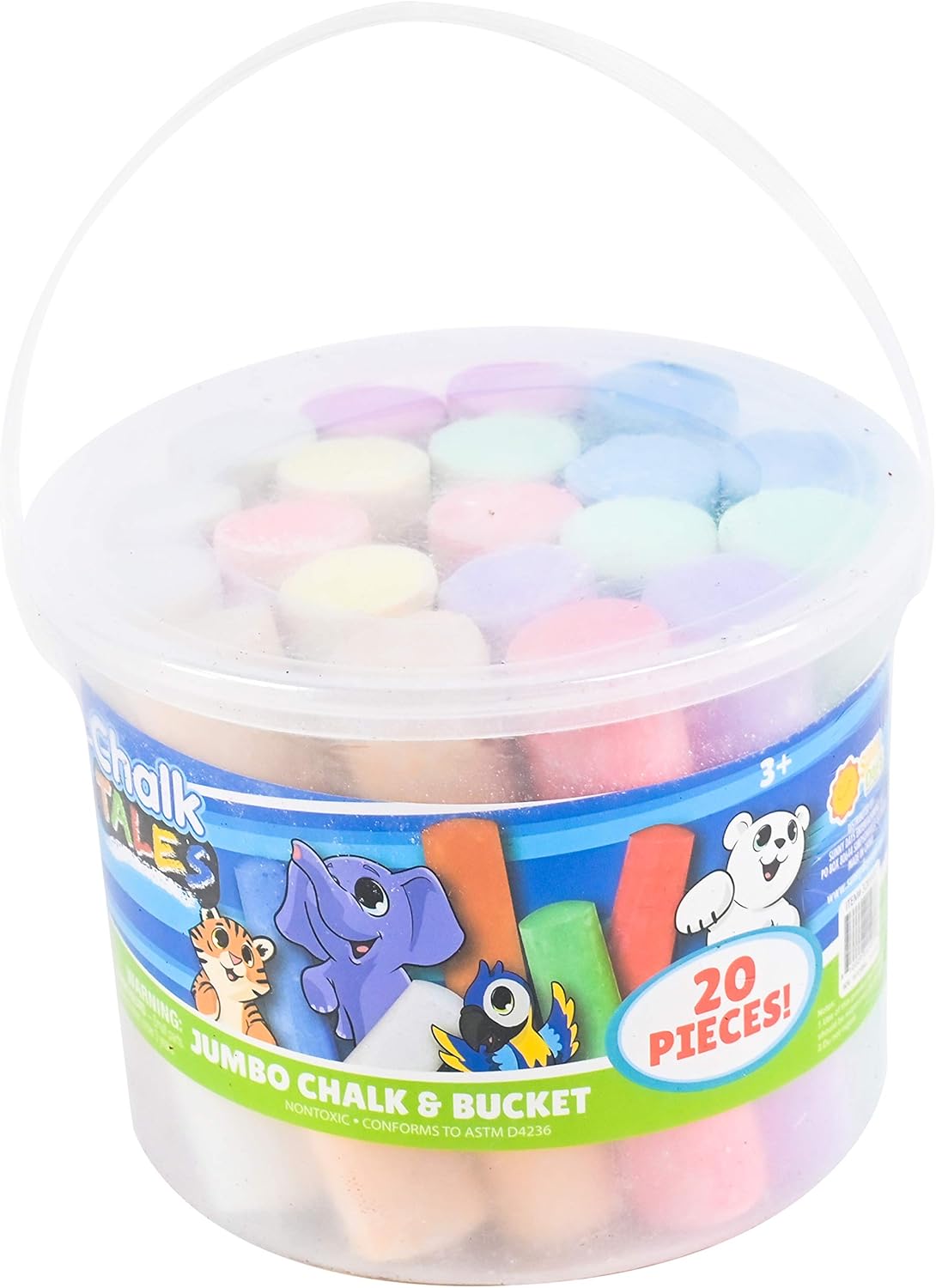 Chalk Outdoor Jumbo - Kids Sidewalk Chalk Set with Storage