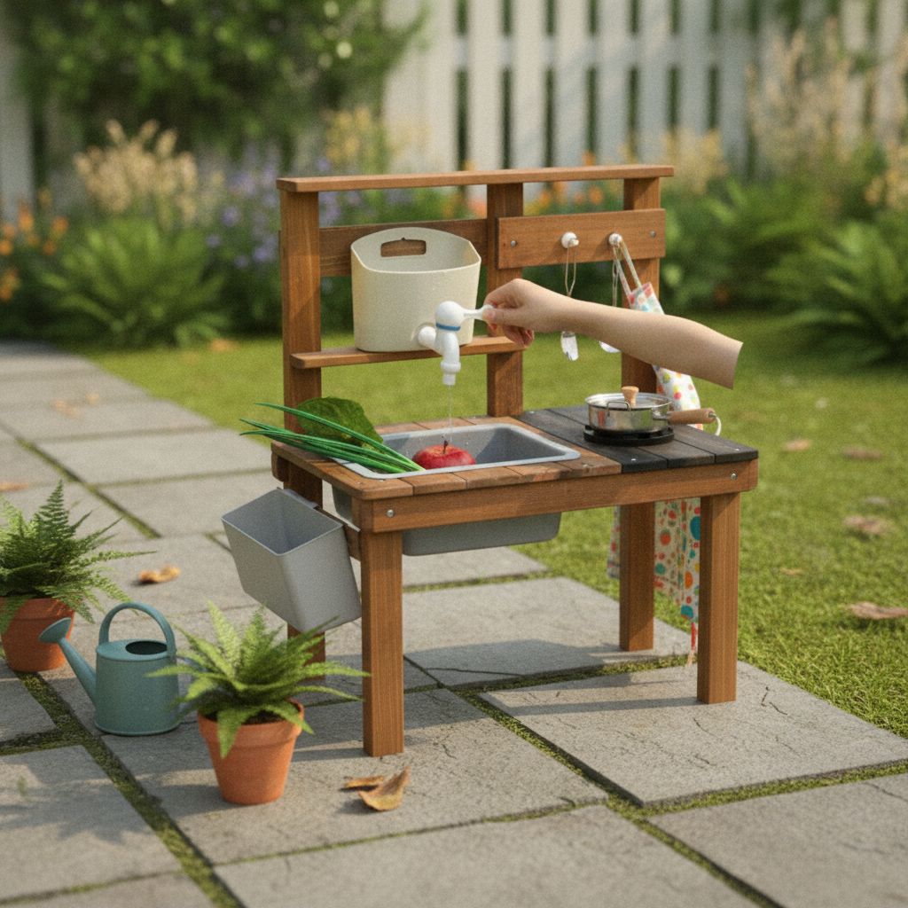 Kids Outdoor Sink - Pretend Cooking Playset Kids Outdoor Kitchen