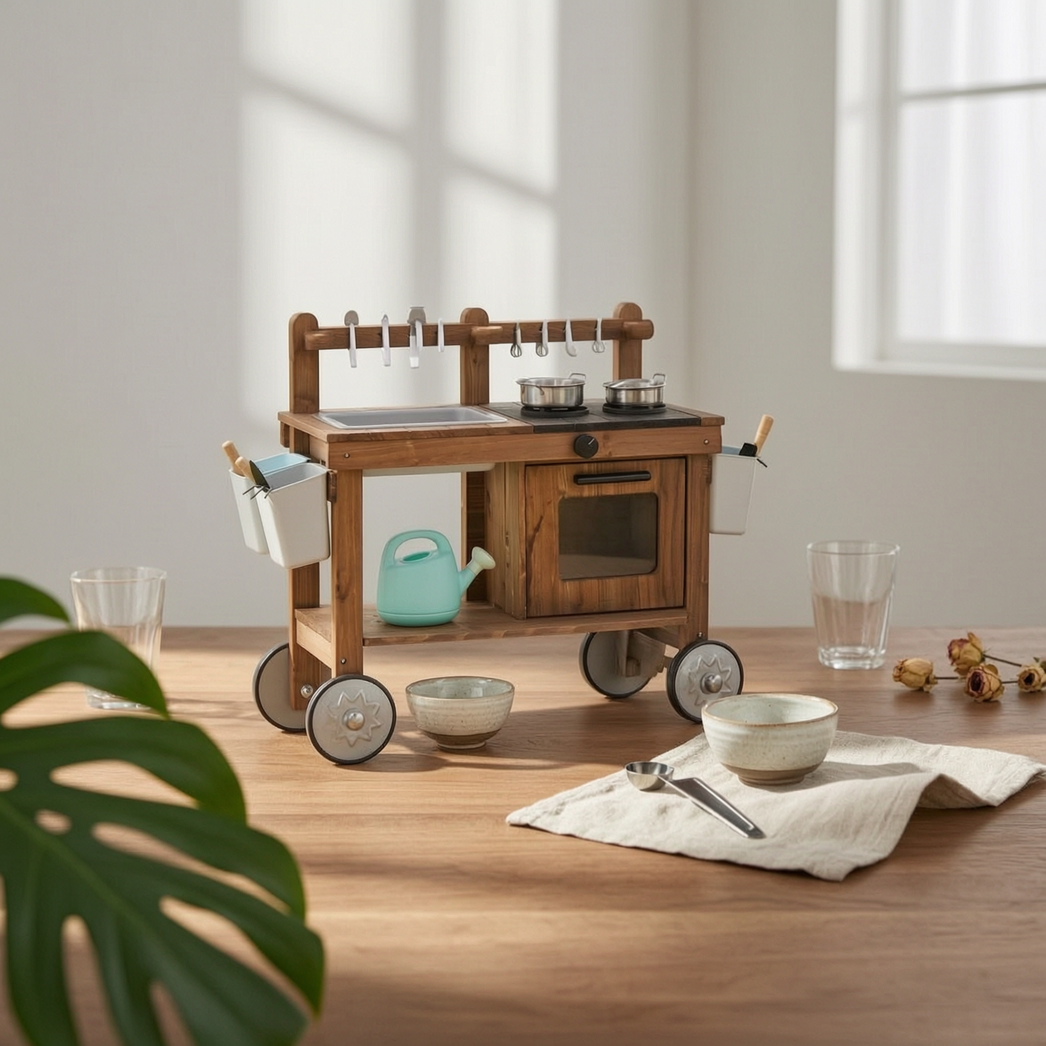 Kids Outdoor Sink - Outdoor Wooden Play Kitchen Freestanding Play