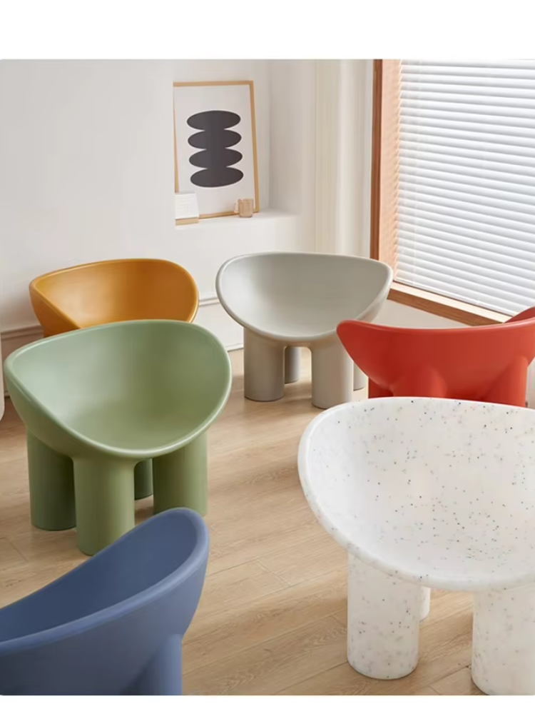 Kids Outdoor Lounge Furniture - Scandinavian-Style Plastic Elephant Leg Chair, Modern