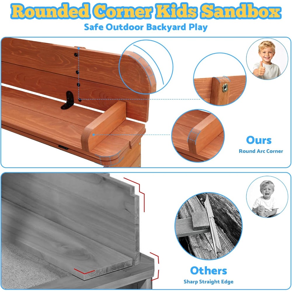 US Shipping Wooden Kids Sandbo - Kids Outdoor Bench avaliação e preço