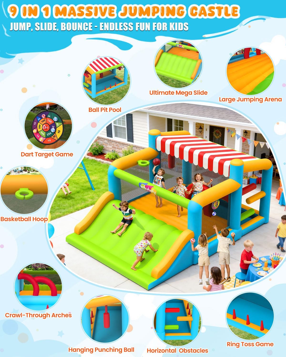 Oversized Inflatable Bounce Ho - Kids Outdoor Zone avaliação e preço
