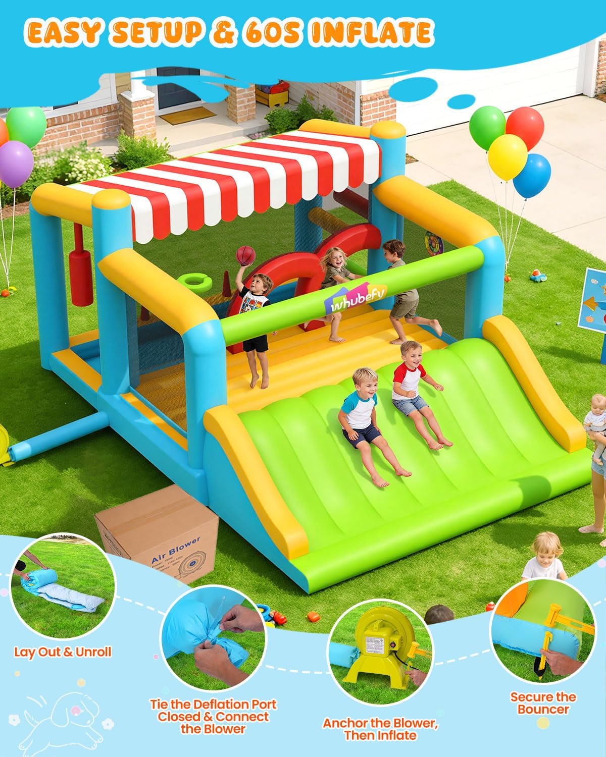 Oversized Inflatable Bounce Ho - Kids Outdoor Zone avaliação e preço