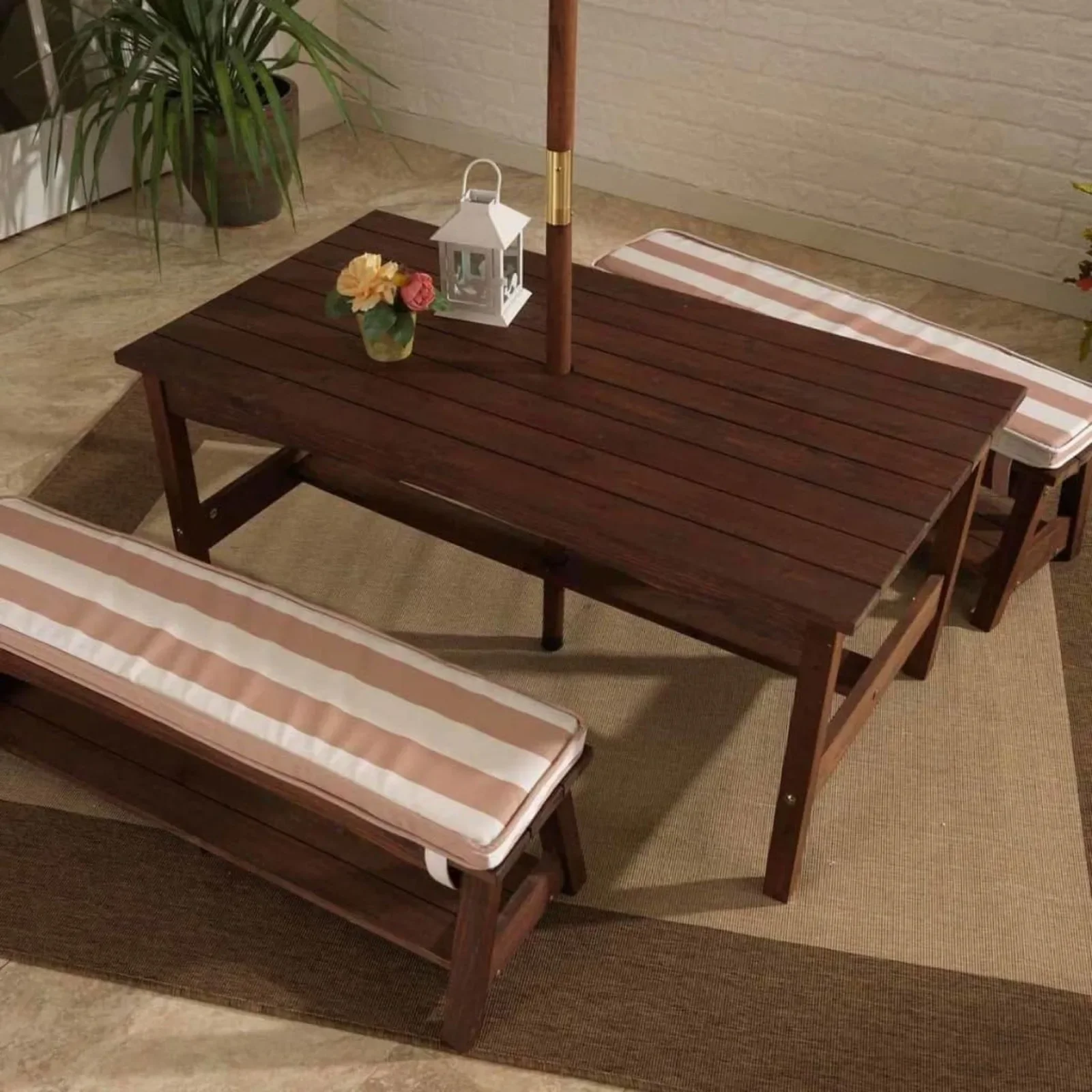 For Outdoor Wooden Table & Ben - Kids Outdoor Table With Umbrella avaliação e preço