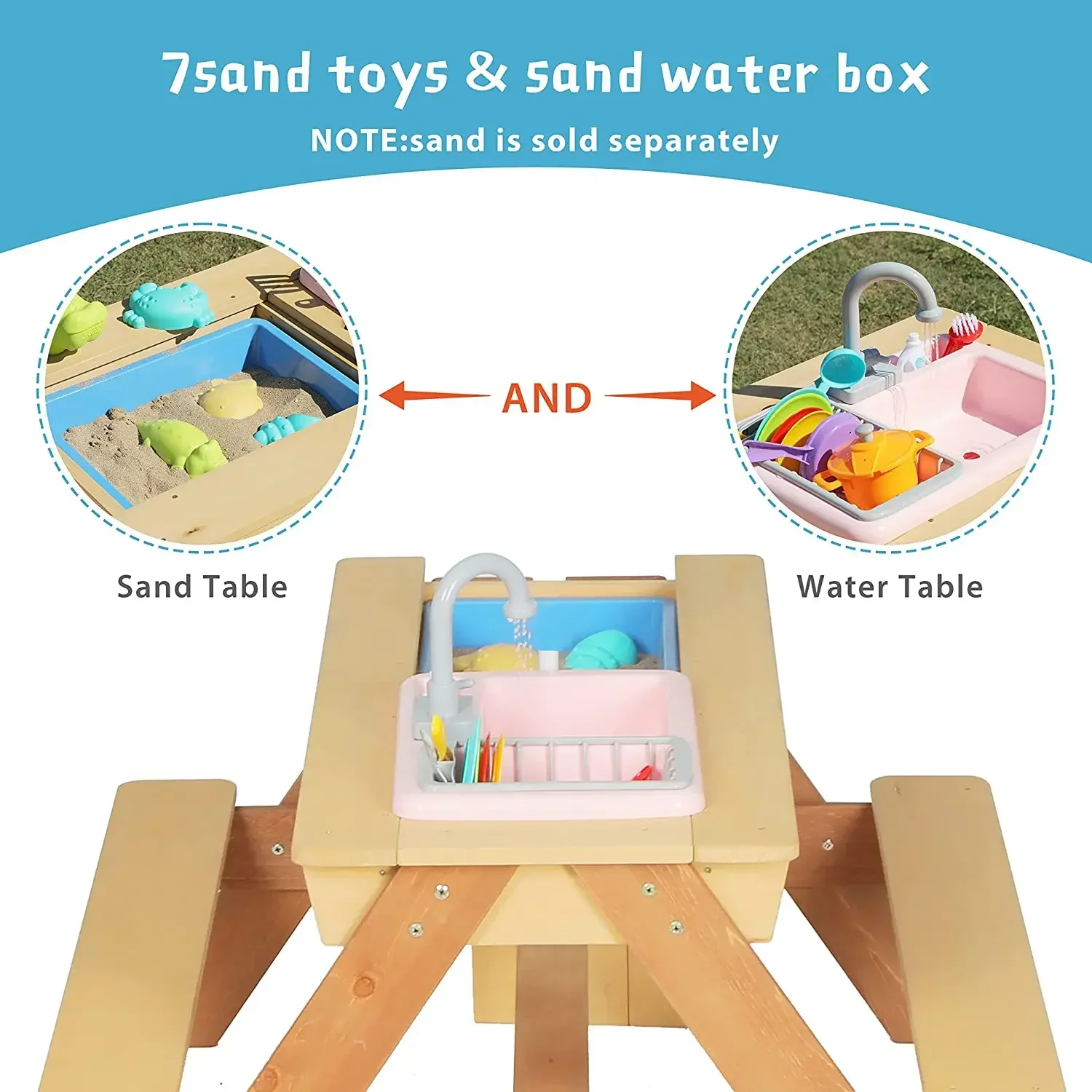 #Kids Picnic Table Outdoor Pat - Kids Outdoor Sink avaliação e preço