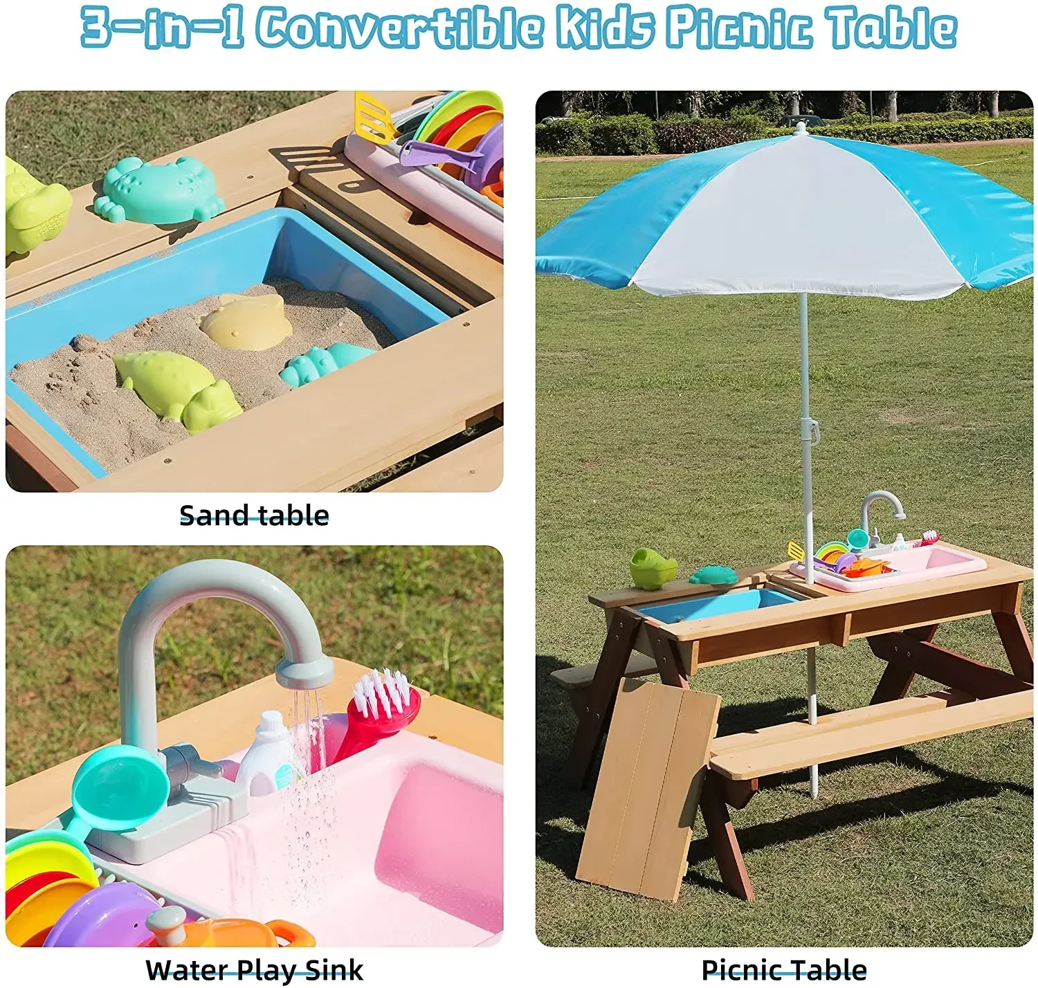 #Kids Picnic Table Outdoor Pat - Kids Outdoor Sink avaliação e preço