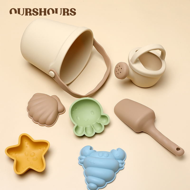 7Pcs Kids Silicone Beach Toys  - Kids Outdoor Toy Storage avaliação e preço