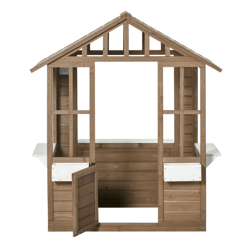 Outsunny Kids Wooden Playhouse - Kids Outdoor Wooden Playhouse avaliação e preço