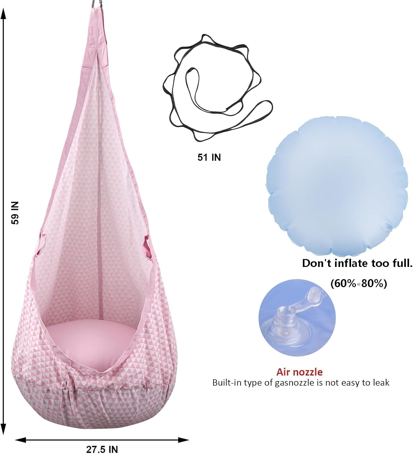 Kids Pod Swing Seat with Infla - Kids Outdoor Hammock avaliação e preço