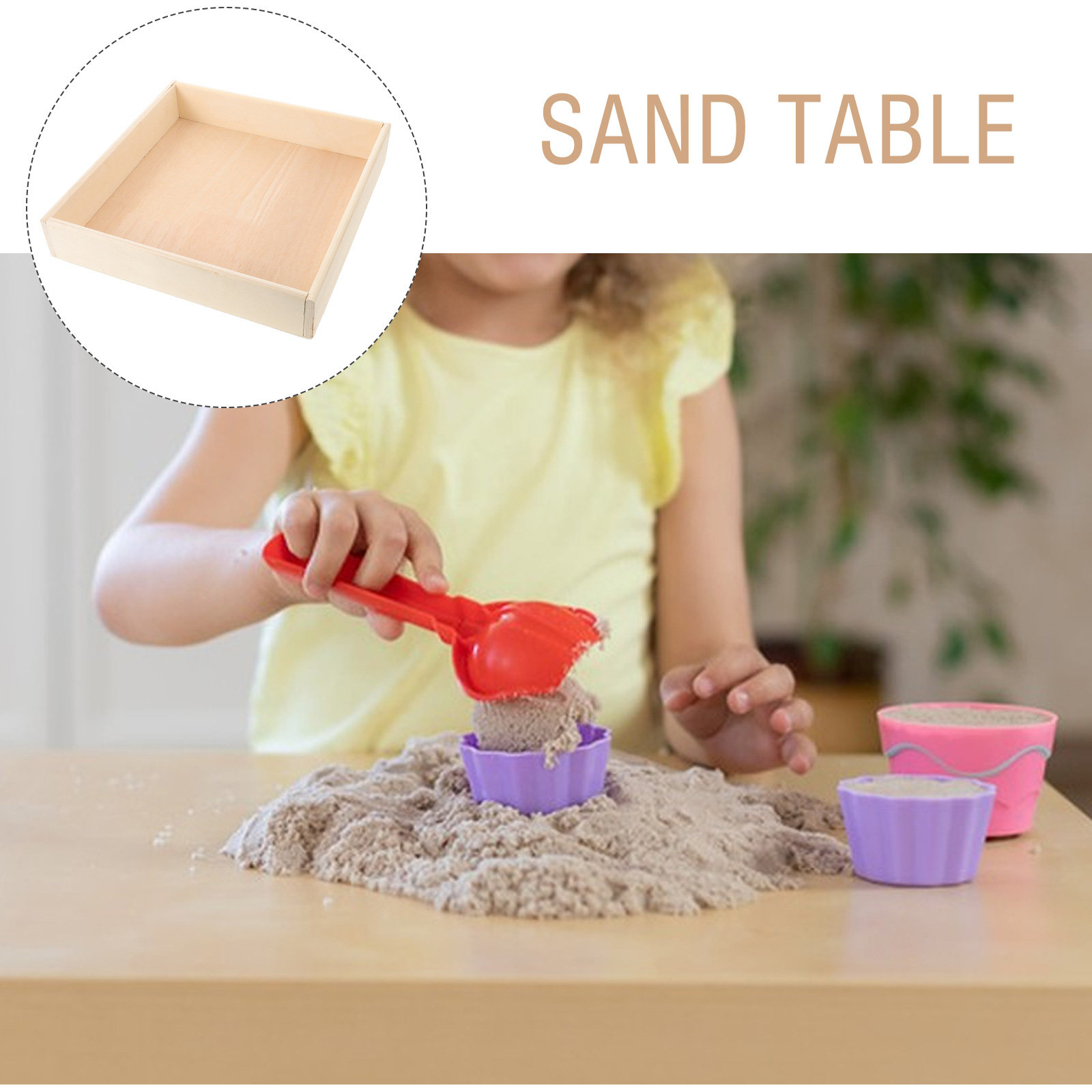 Wooden Kids Sand Tray Sandbox  - Kids Outdoor Toy Storage avaliação e preço