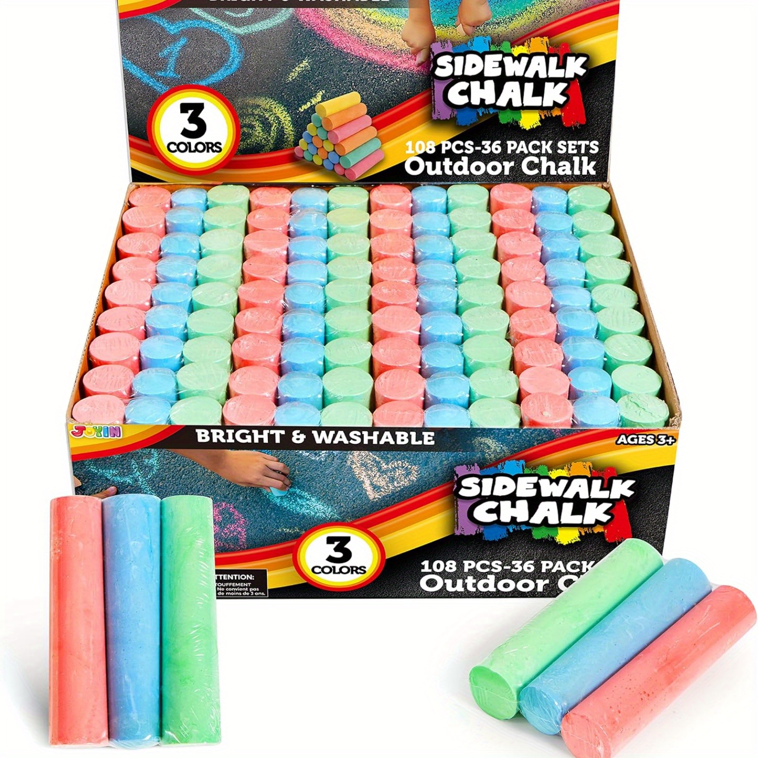 108 PCS Sidewalk Chalk Set in  - Chalk Outdoor Jumbo avaliação e preço