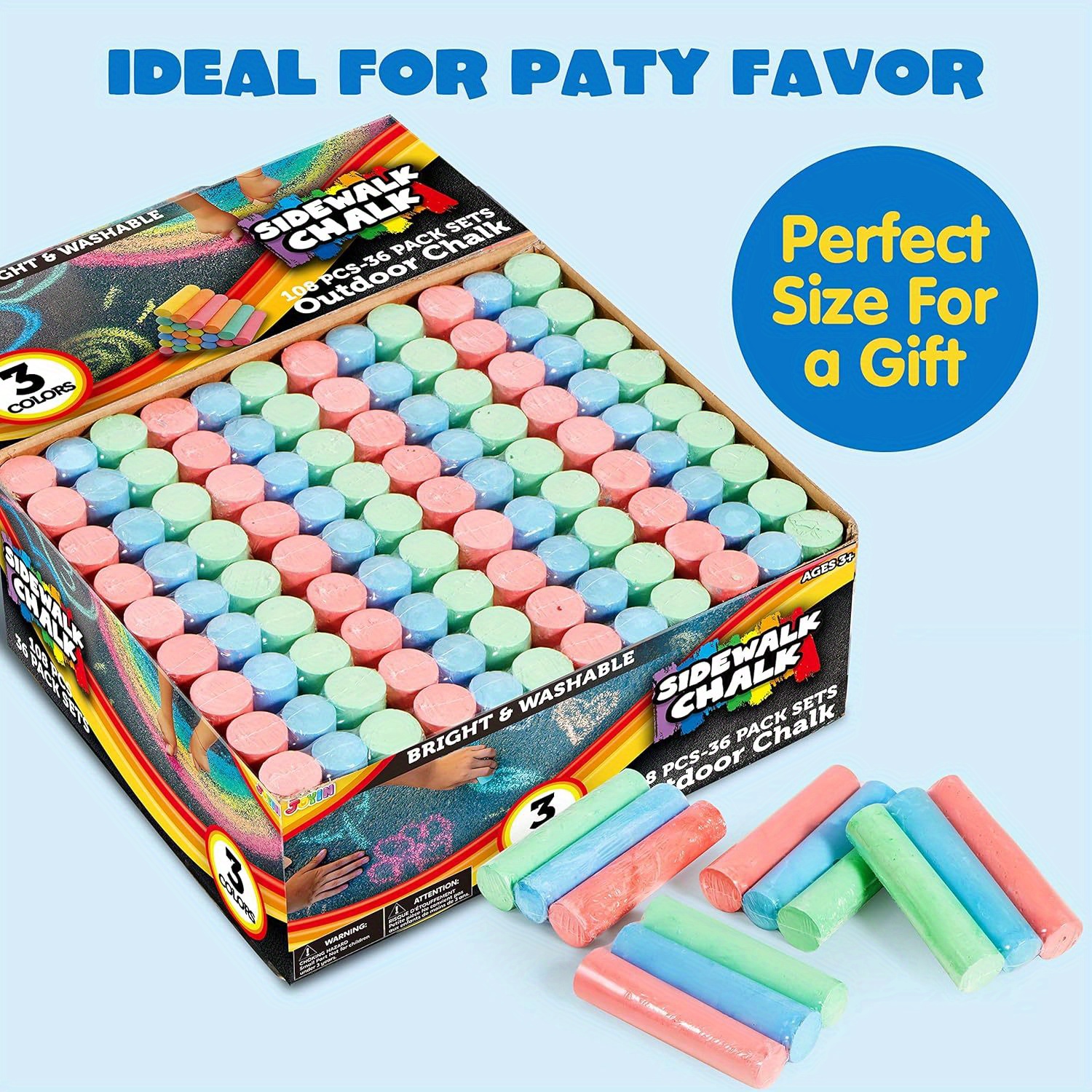 108 PCS Sidewalk Chalk Set in  - Chalk Outdoor Jumbo avaliação e preço