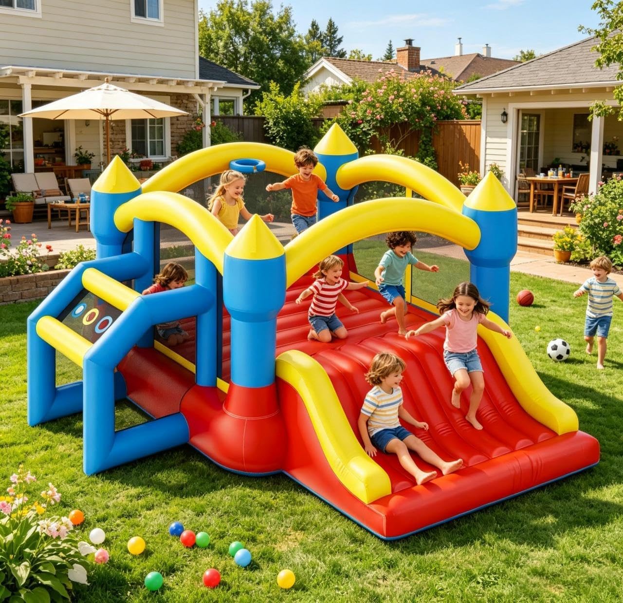 18.7x13 FT Inflatable Bounce C - Kids Outdoor Zone avaliação e preço