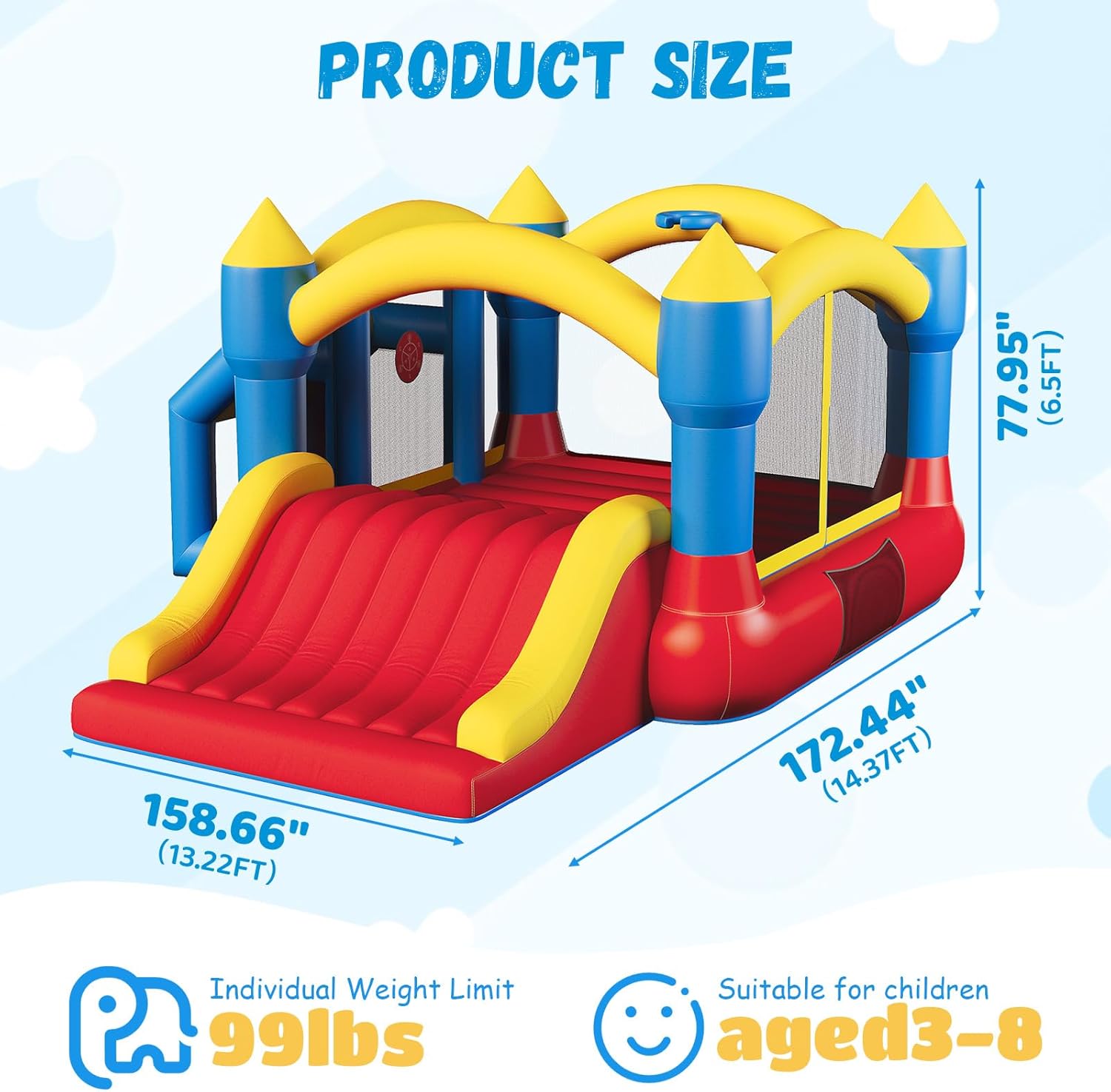 18.7x13 FT Inflatable Bounce C - Kids Outdoor Zone avaliação e preço