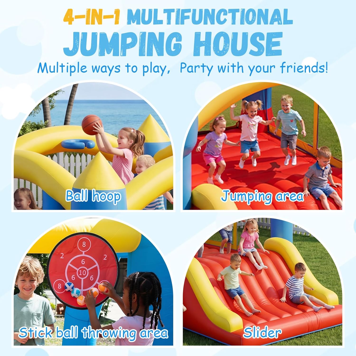 18.7x13 FT Inflatable Bounce C - Kids Outdoor Zone avaliação e preço