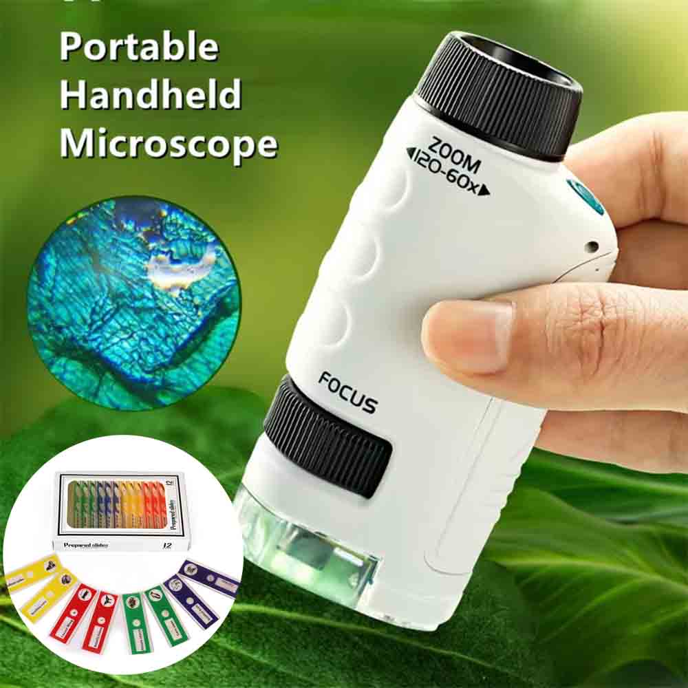 60-120x Mini Pocket Microscope - Kids Outdoor Microscope avaliação e preço