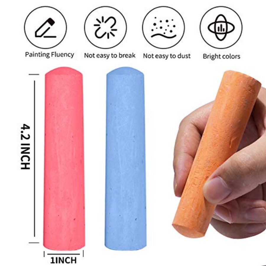 162 Pack 18 Colors Washable Si - Chalk Outdoor Jumbo avaliação e preço