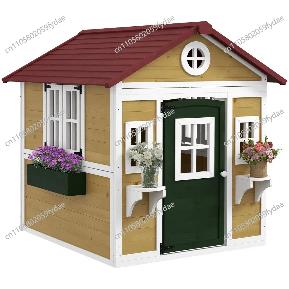Outdoor Kids Playhouse, Wooden - Kids Outdoor Wooden Playhouse avaliação e preço