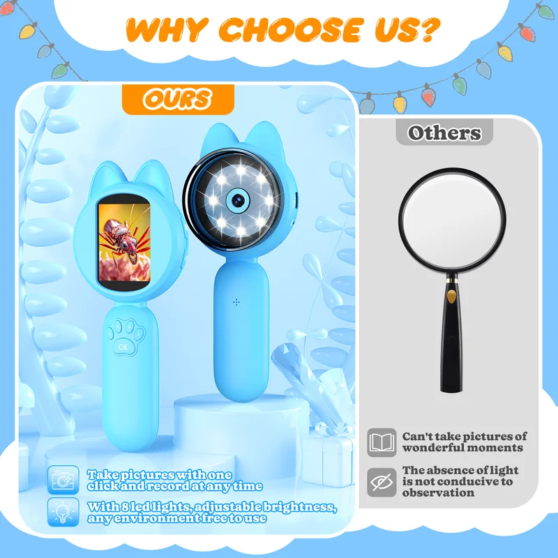2inch IPS Digital Microscope 1 - Kids Outdoor Microscope avaliação e preço
