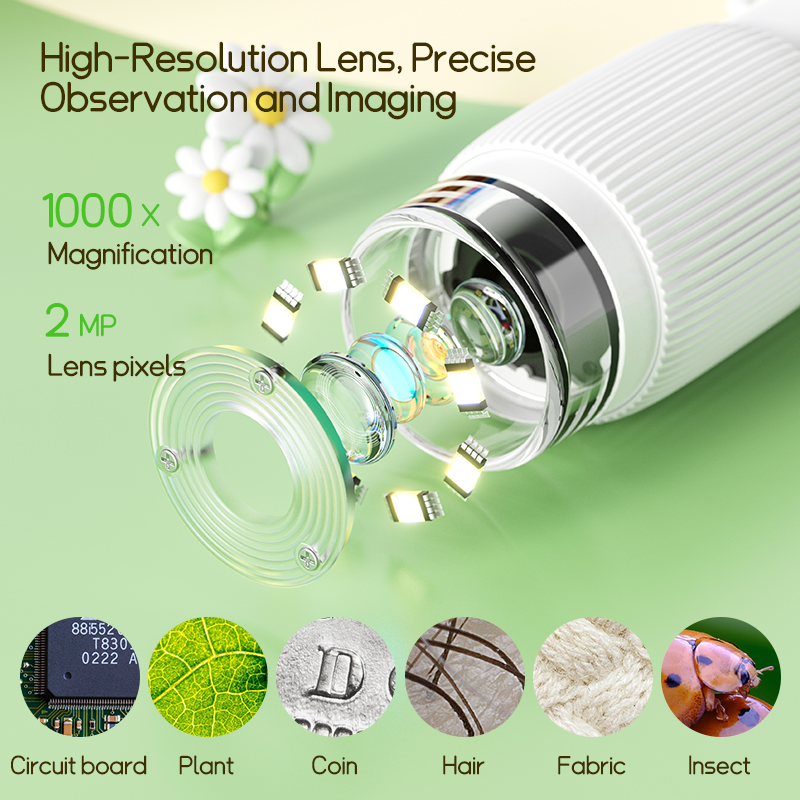 2.0 Inch Mini Pocket Microscop - Kids Outdoor Microscope avaliação e preço