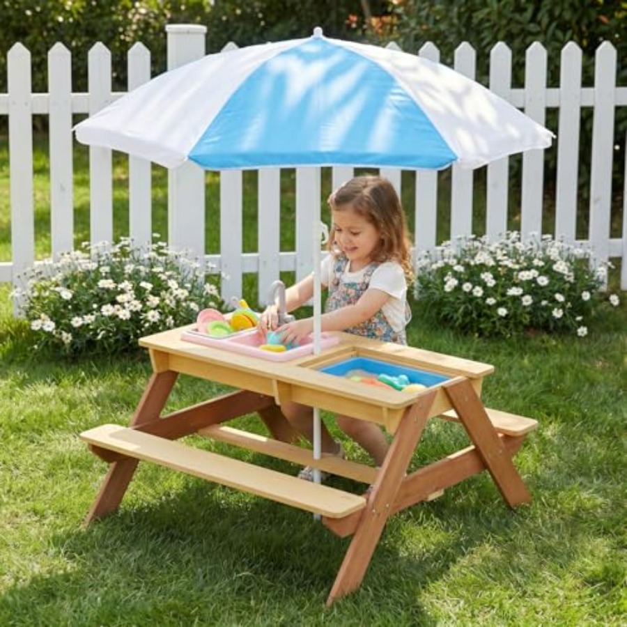 Outdoor kids picnic table with - Kids Outdoor Sink avaliação e preço
