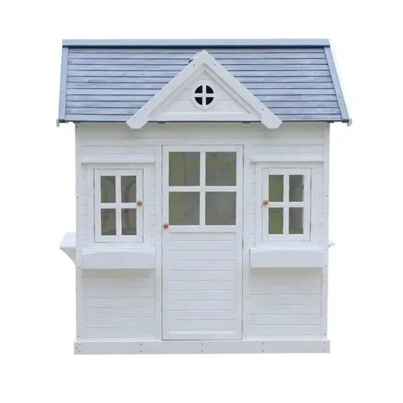 -Wood Kids Play House Wooden C - Kids Outdoor Wooden Playhouse avaliação e preço