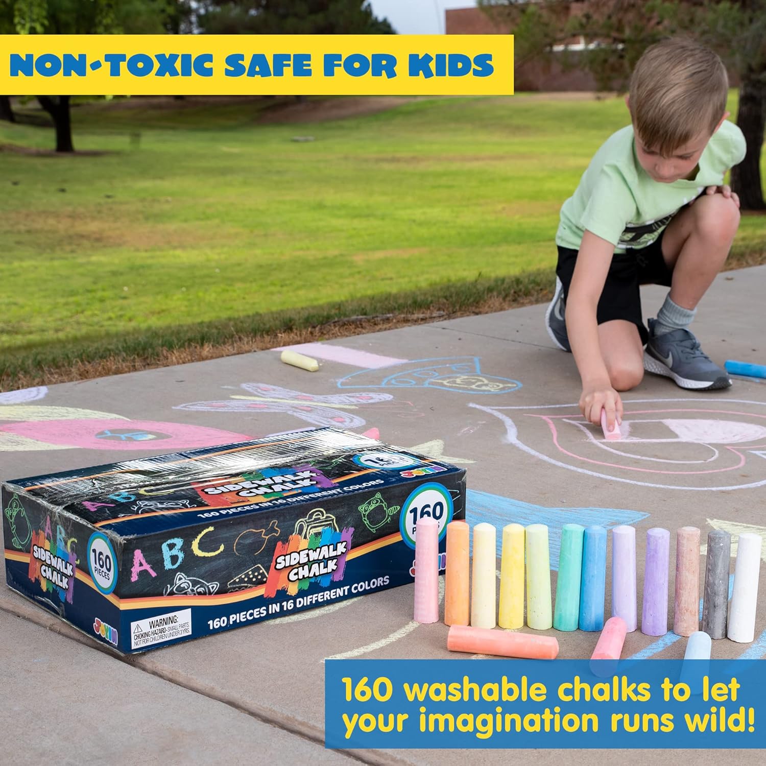160 PCS Sidewalk Chalks Set No - Chalk Outdoor Jumbo avaliação e preço
