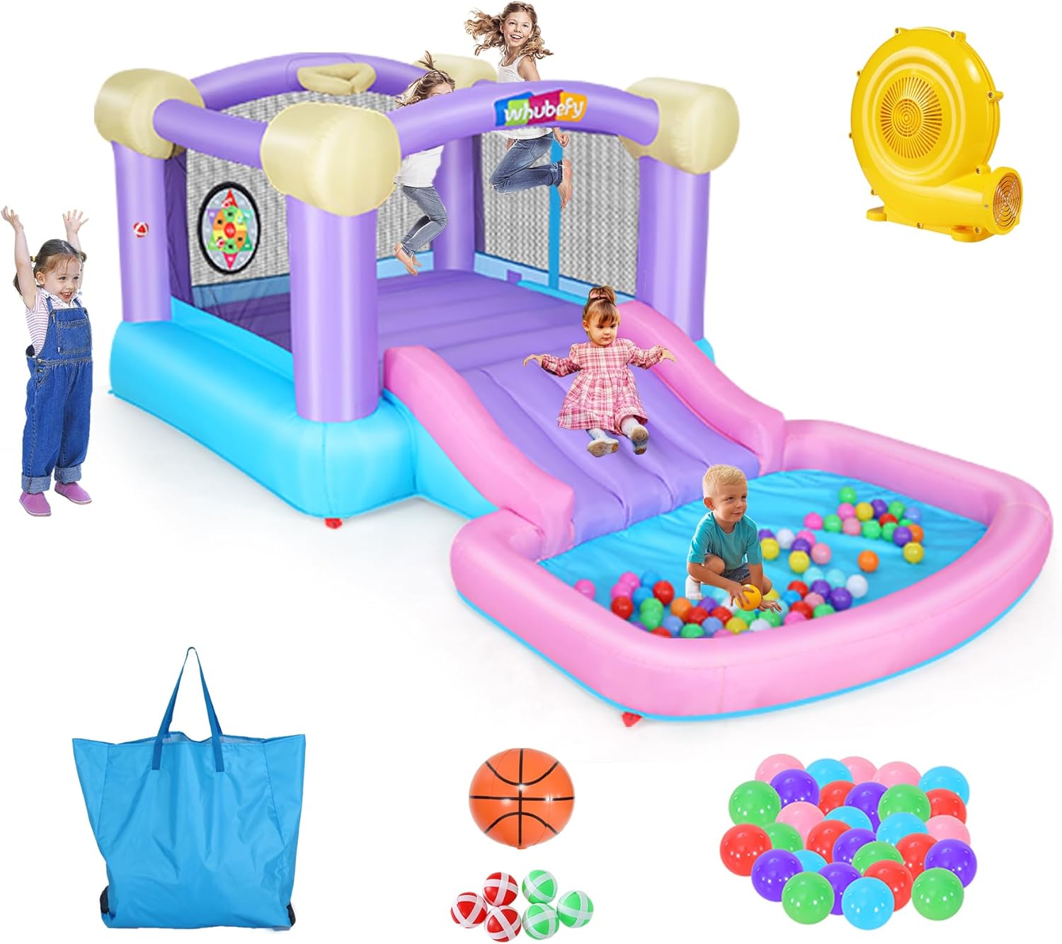 Kids Inflatable Bounce House w - Kids Outdoor Jumping Castle avaliação e preço