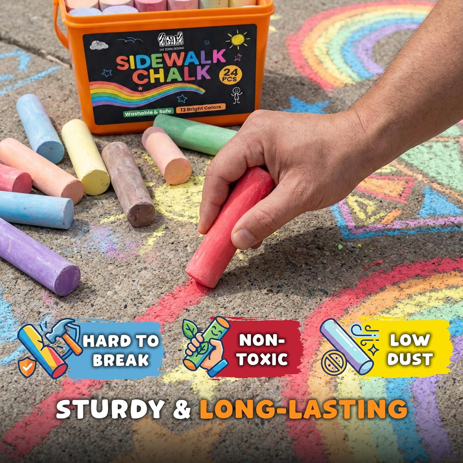 24 PCS Sidewalk Chalk for Kids - Chalk Outdoor Jumbo avaliação e preço