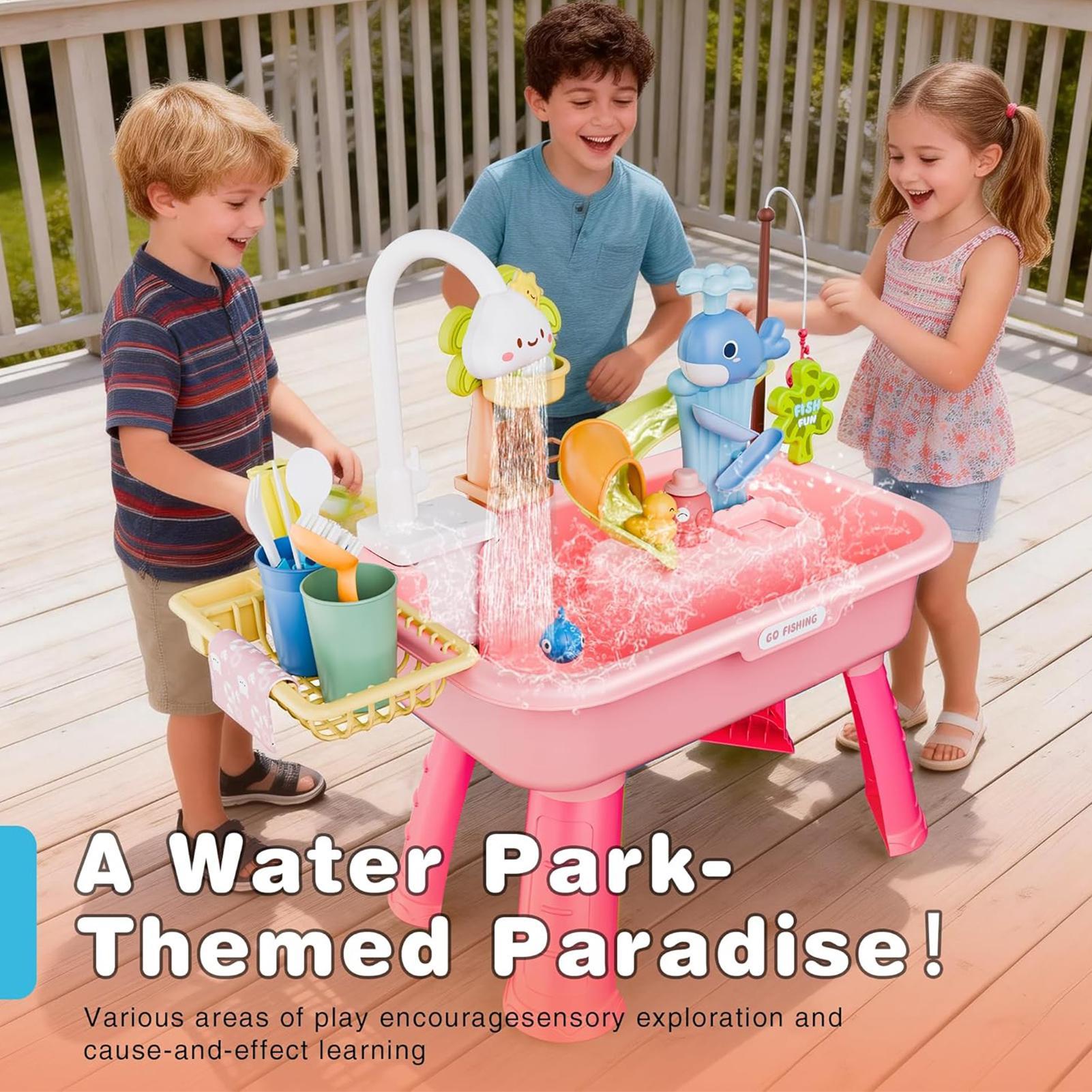 Water Play Table Kitchen Play  - Kids Outdoor Sink avaliação e preço