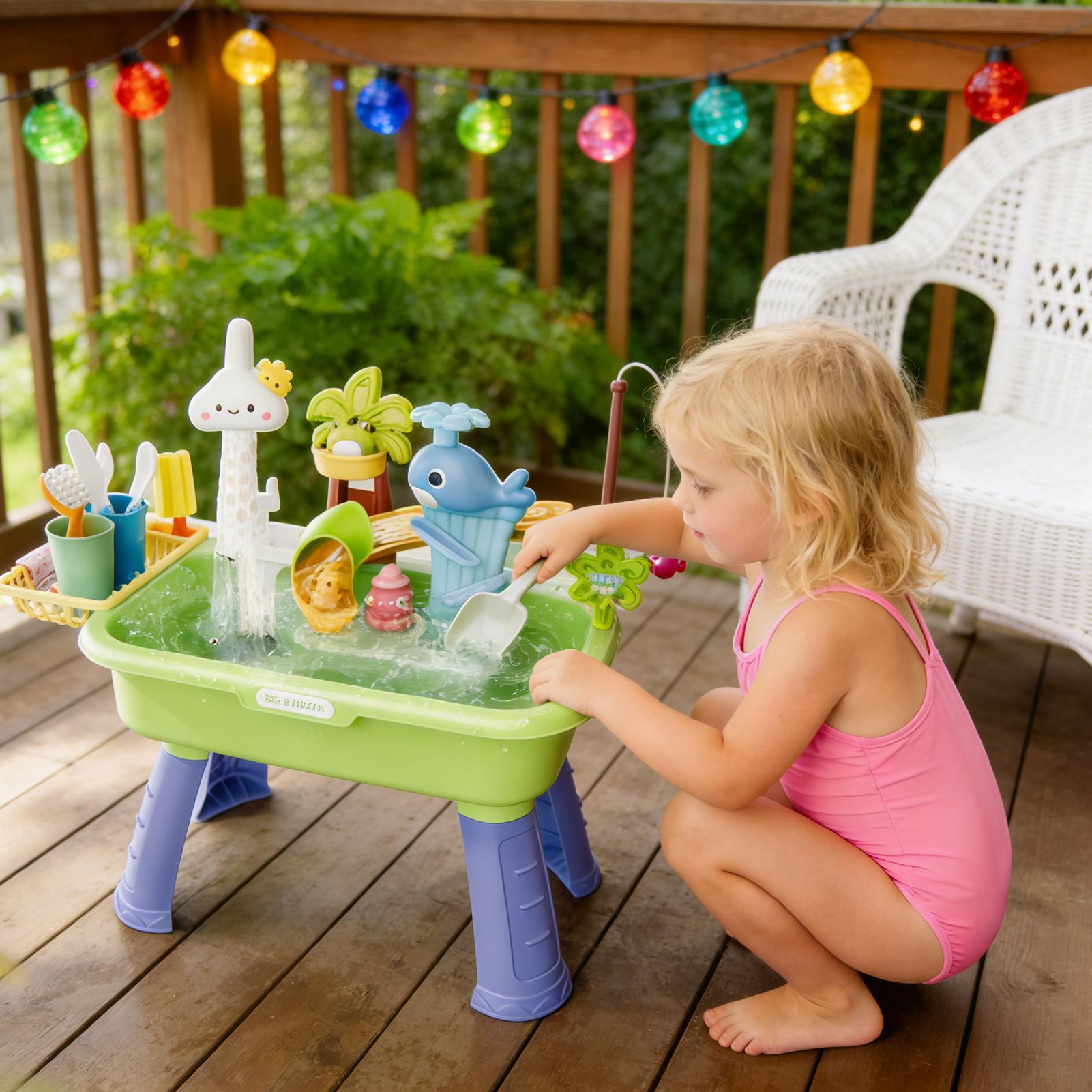 Water Play Table Kitchen Play  - Kids Outdoor Sink avaliação e preço