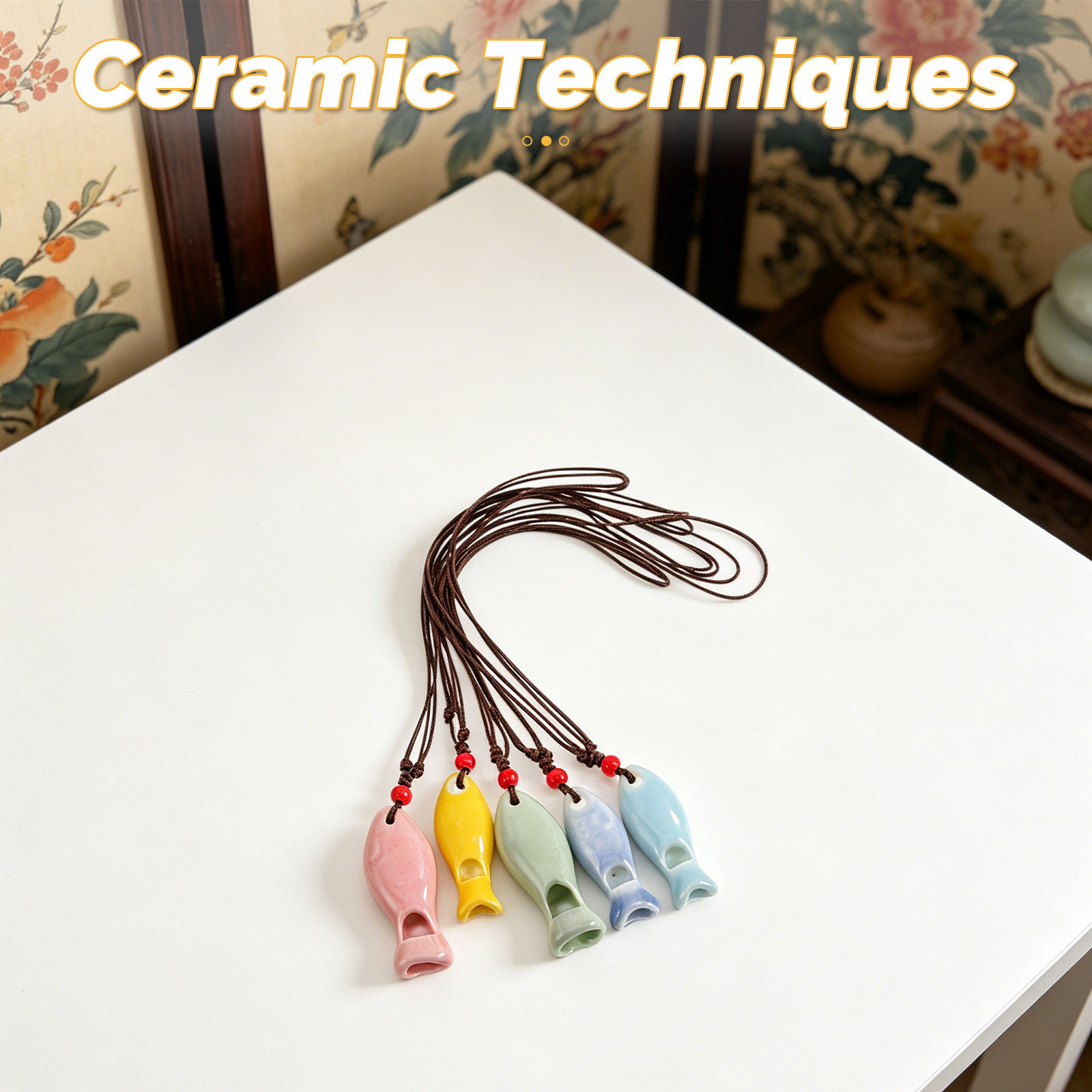 5Pcs Ceramic Fish Whistle Pend - Kids Outdoor Music avaliação e preço
