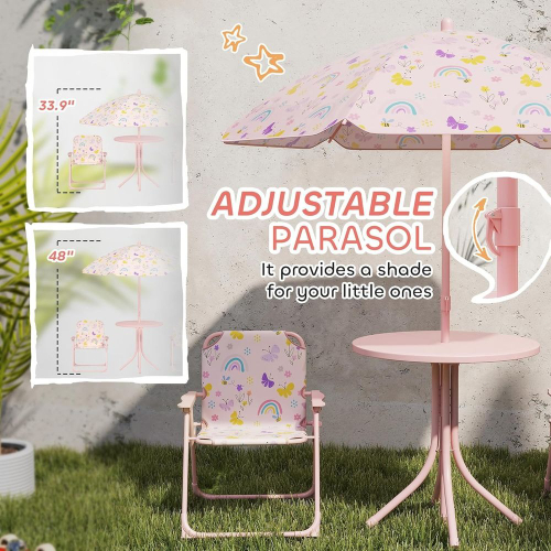 Kids Picnic Table and Chair Se - Kids Outdoor Table With Umbrella avaliação e preço