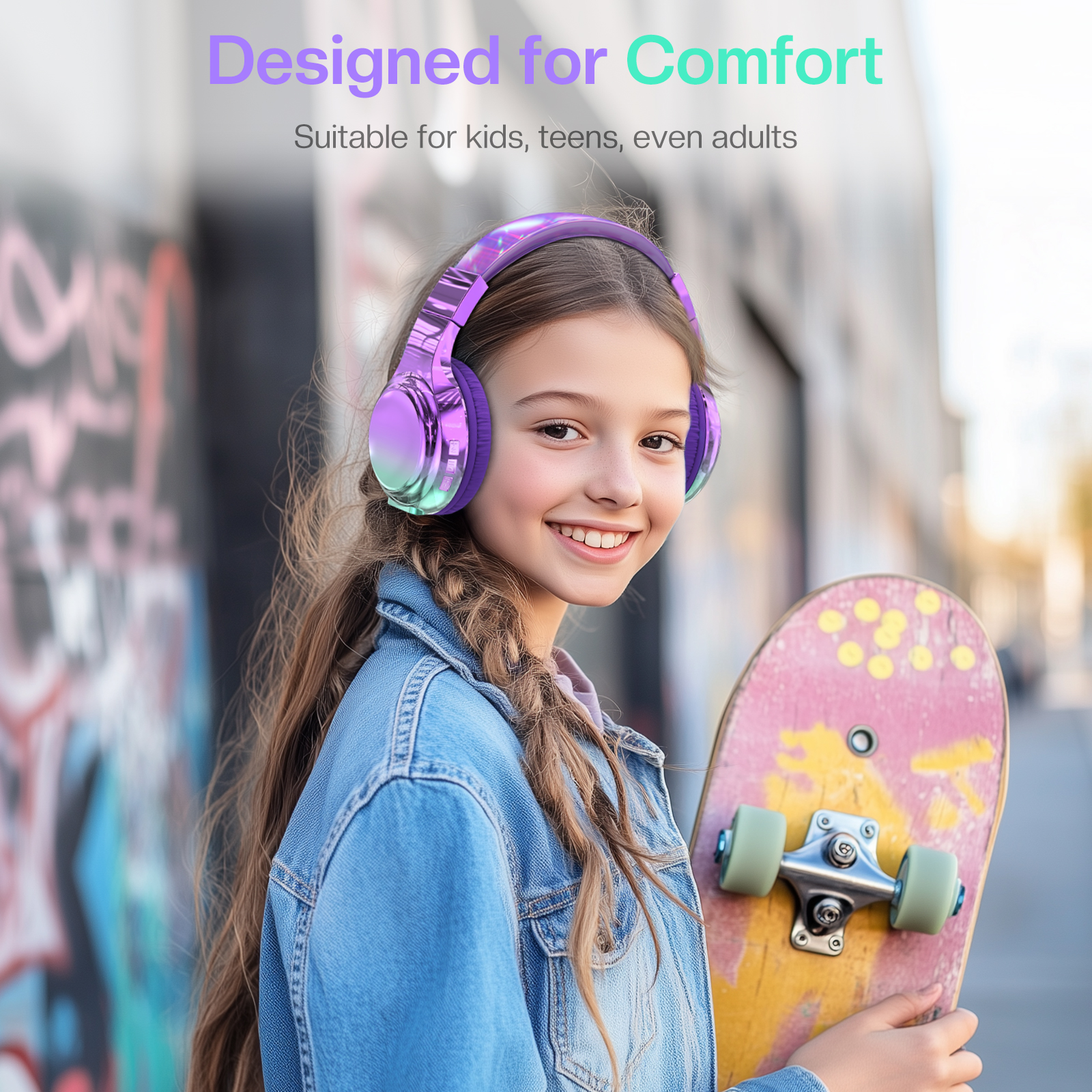 Glossy Bluetooth Headphones Fo - Kids Outdoor Music avaliação e preço