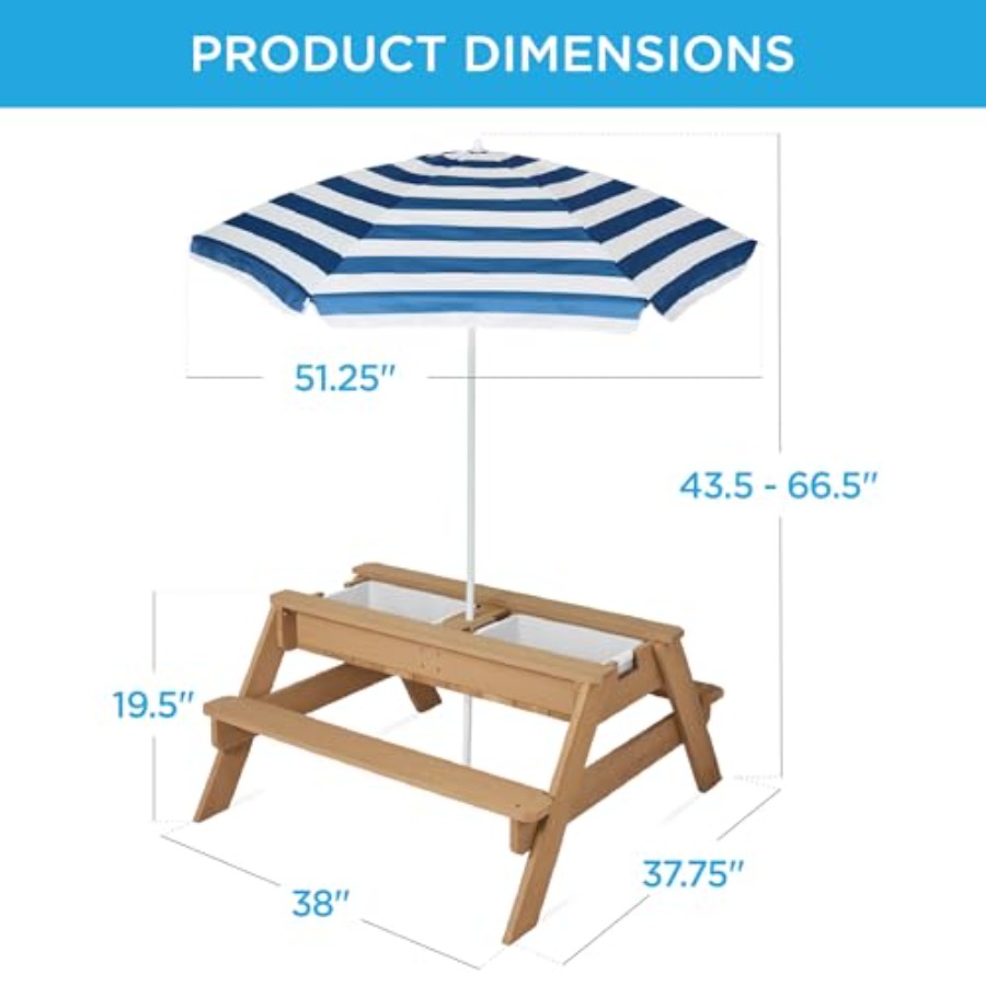 Outdoor kids picnic table with - Kids Outdoor Table With Umbrella avaliação e preço