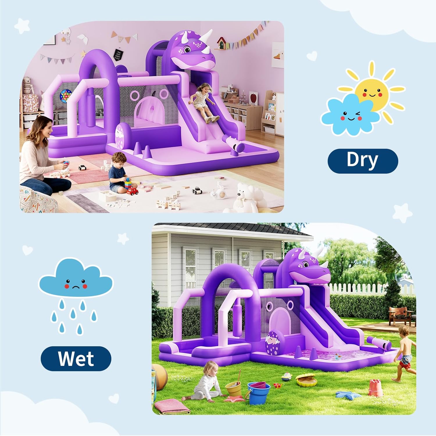 Inflatable Dinosaur Jumping Ca - Kids Outdoor Jumping Castle avaliação e preço