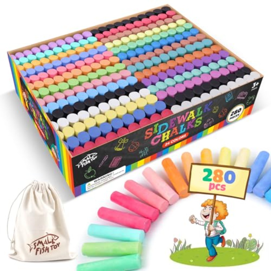 280PCS Sidewalk Chalks in 24 C - Chalk Outdoor Jumbo avaliação e preço