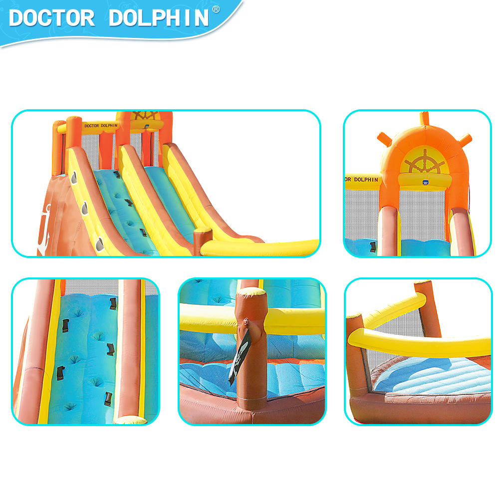 Doctor Dolphin Pirate Ship Out - Kids Outdoor Jumping Castle avaliação e preço