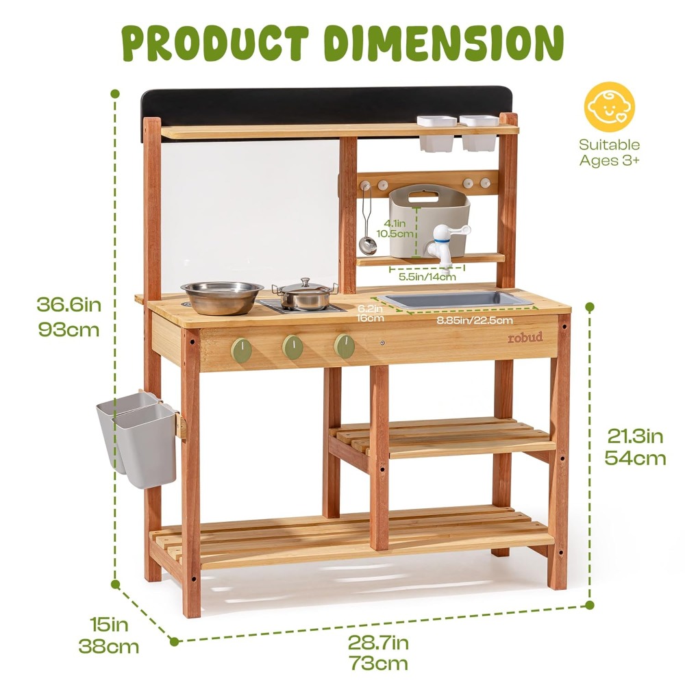 US Shipping Wooden Mud Kitchen - Kids Outdoor Sink avaliação e preço