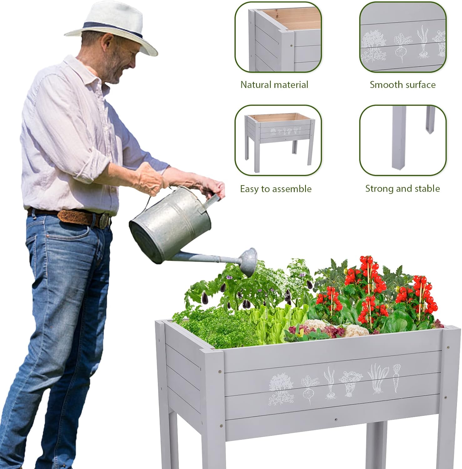Kids Raised Garden Bed with DI - Kids Outdoor Chalkboard avaliação e preço