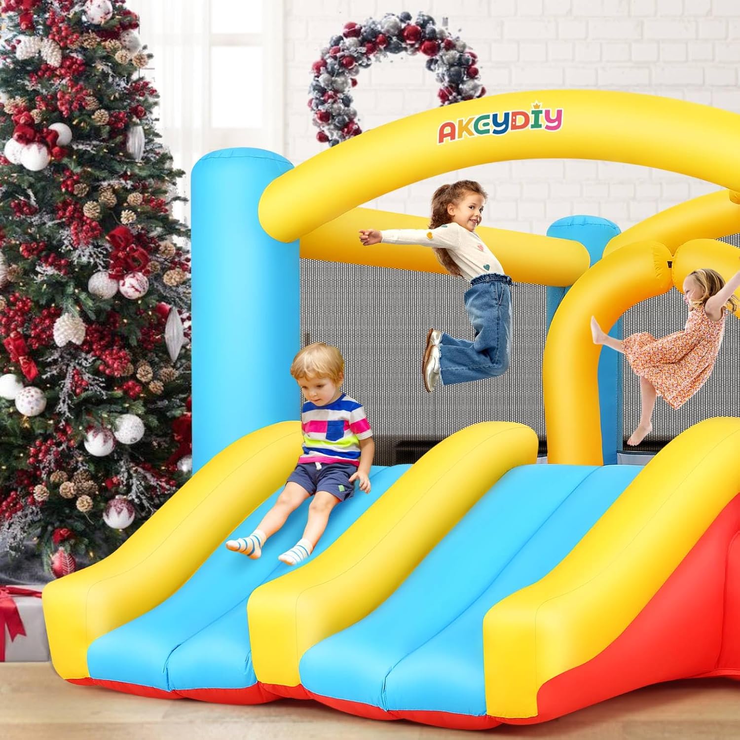 Inflatable Bouncy Castle with  - Kids Outdoor Jumping Castle avaliação e preço