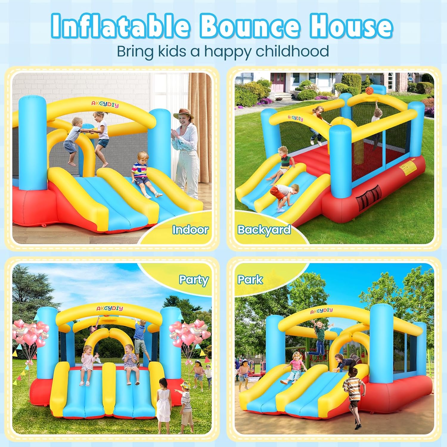 Inflatable Bouncy Castle with  - Kids Outdoor Jumping Castle avaliação e preço